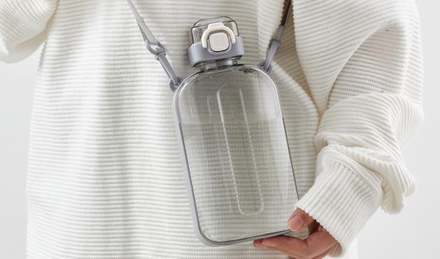 樂司／UD扁形水壺750ml／淺灰